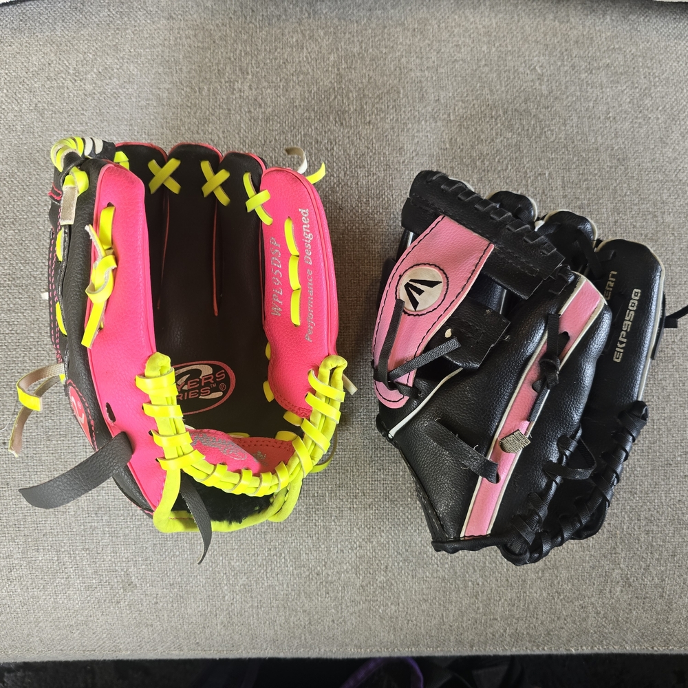 Rawlings and Easton Youth Right Handed Tball Gloves